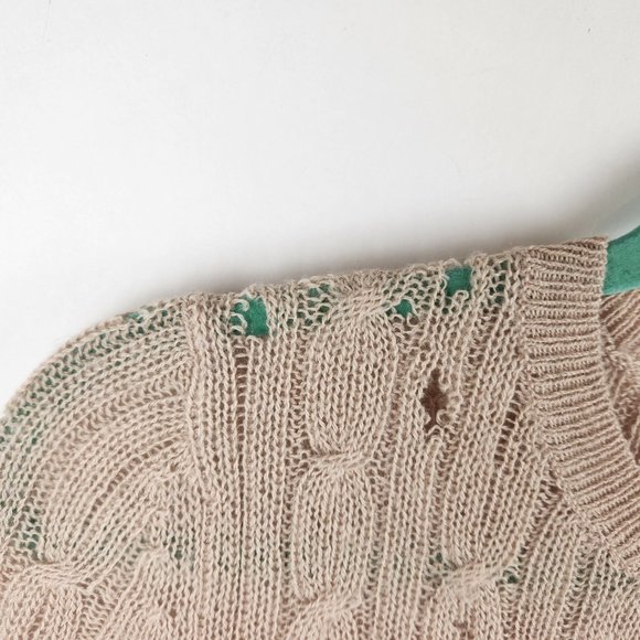 Banana Republic 100% Extra Fine Alpaca Cable Knit Sweater XS Flawed - Picture 7 of 8